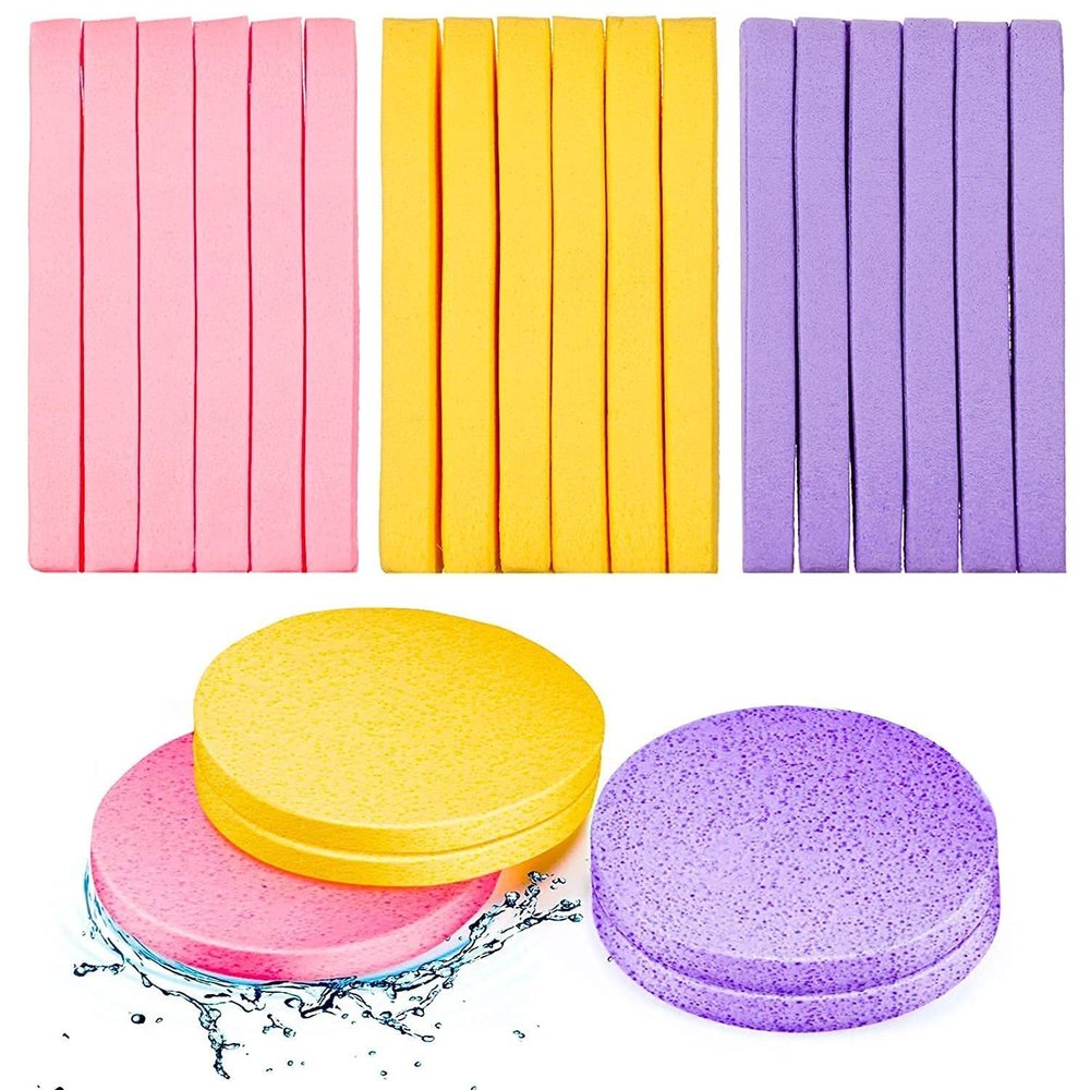 Facial Cleaning Wash Puff Sponge - 12 Sticks